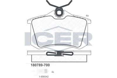 Колодки тормозные ICER 180789700
