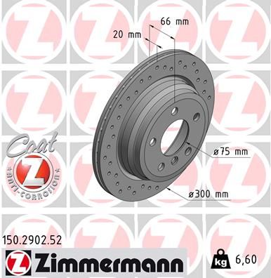 Диск тормозной задний ZIMMERMANN 150290252