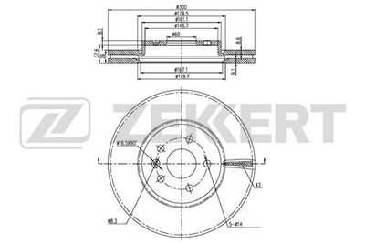 Диск тормозной передний Zekkert BS5836