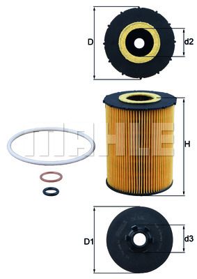 Фильтр масляный MAHLE OX636D