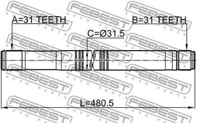 Полуось правая FEBEST 2112TT9