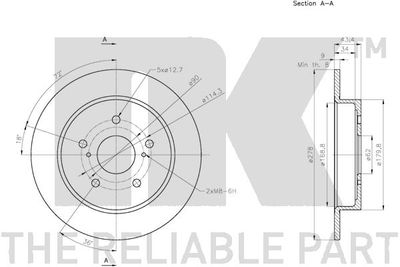 Диск тормозной NK 315222