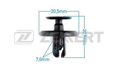 Клипса крепежная Zekkert BE2783