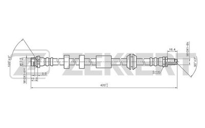 Шланг тормозной передний Zekkert BS9211
