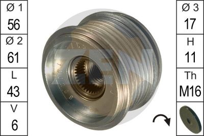 Шкив генератора ERA ZN5378