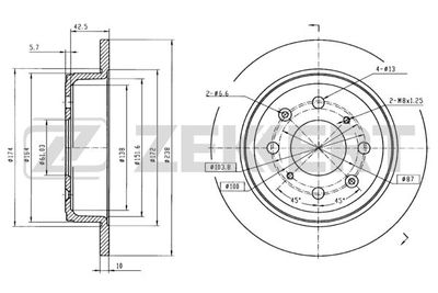 Диск тормозной задний Zekkert BS5131