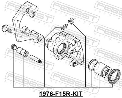 Поршень суппорта тормозного заднего ремкомплект FEBEST 1976F15RKIT