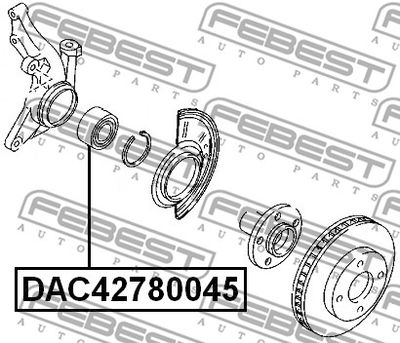 Подшипник передней ступицы FEBEST DAC42780045