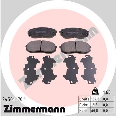 Колодки тормозные дисковые ZIMMERMANN 245011701