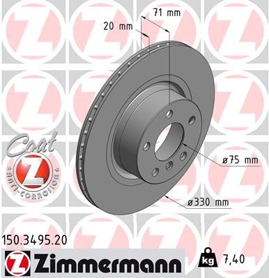 Диск тормозной ZIMMERMANN 150349520