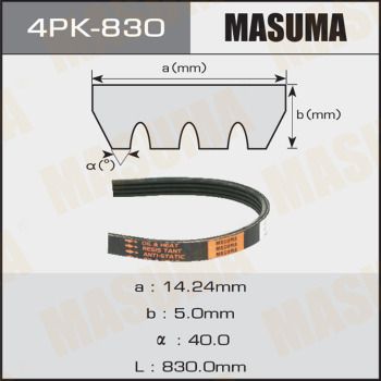 Ремень поликлиновой Masuma 4PK830