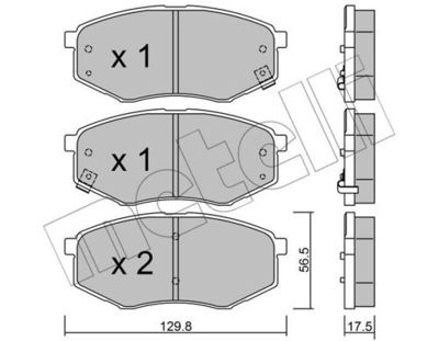 Комплект колодок для дискового тормоза METELLI 2209420