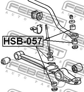 Втулка стойки стабилизатора переднего FEBEST HSB057