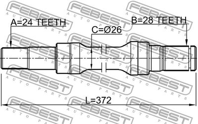 Полуось правая FEBEST 0512M323RH