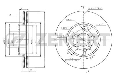 Диск тормозной передний Zekkert BS5022