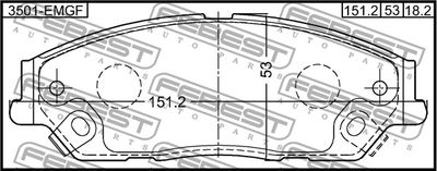 Колодки тормозные передние FEBEST 3501EMGF