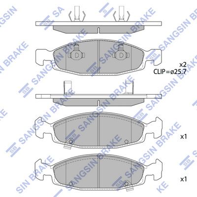 Колодки тормозные SANGSIN SP4257