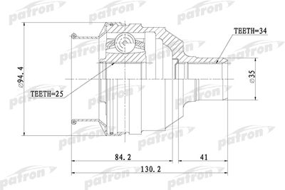 ШРУС внутренний PATRON PCV1072