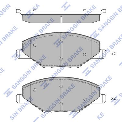 Колодки тормозные передние SANGSIN SP1595