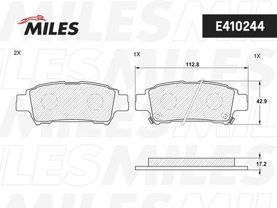 Колодки тормозные задние Miles E410244