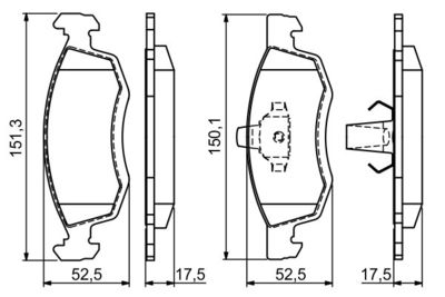 Колодки тормозные передние BOSCH 0986494197
