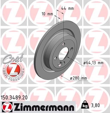 Диск тормозной ZIMMERMANN 150348920