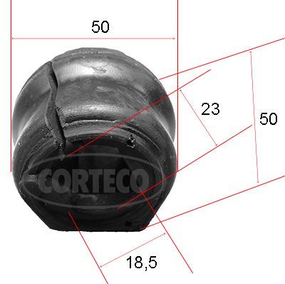 Втулка стабилизатора переднего CORTECO 49371890