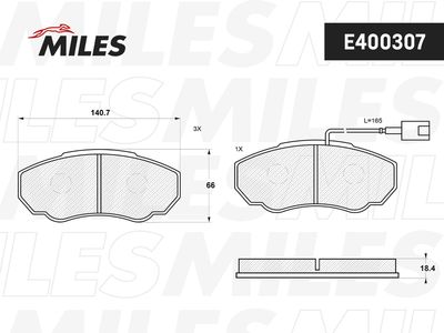 Колодки тормозные передние Miles E400307