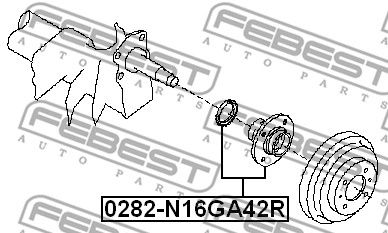Ступица задняя FEBEST 0282N16GA42R