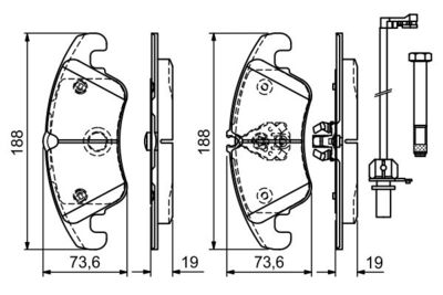 Колодки тормозные дисковые передние BOSCH 0986494201