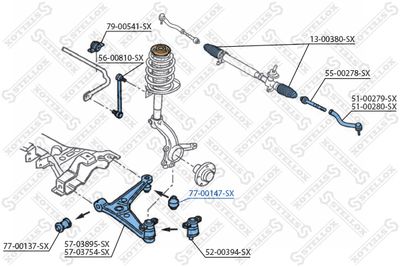Сайлентблок рычага подвески STELLOX 7700147SX
