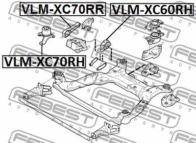 Опора двигателя правая гидравлическая FEBEST VLMXC70RH