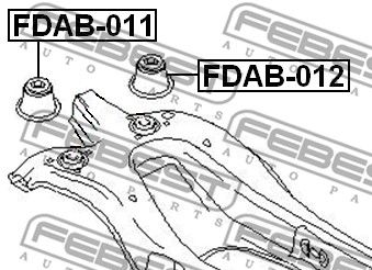 Сайлентблок задней балки FEBEST FDAB011