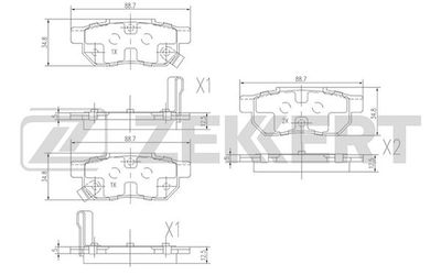 Колодки тормозные дисковые задние Zekkert BS1259