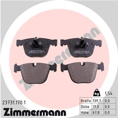 Колодки тормозные дисковые ZIMMERMANN 237311701