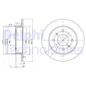 Диск тормозной задний DELPHI BG2633