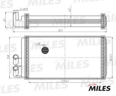 Радиатор отопителя Miles ACHM006
