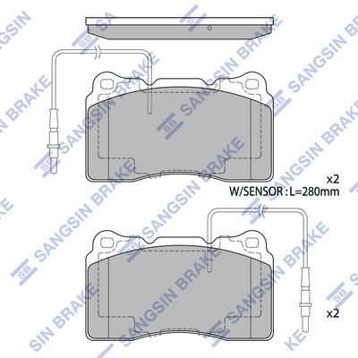 Колодки тормозные передние SANGSIN SP4145