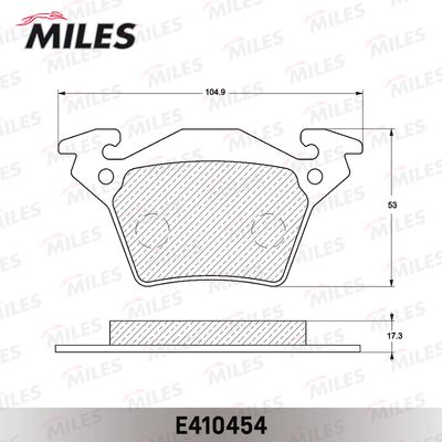 Колодки тормозные задние Miles E410454