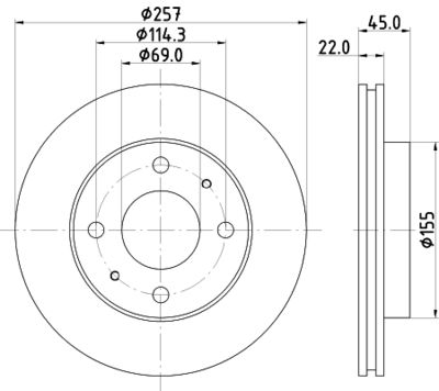 Диск тормозной передний Nisshinbo ND6034K