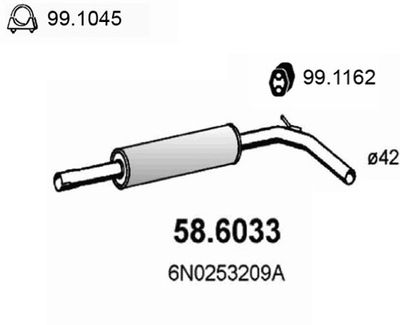 Глушитель средняя часть ASSO 586033