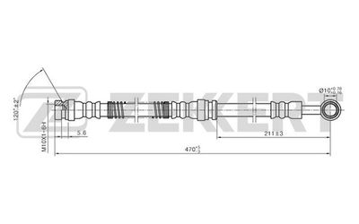 Шланг тормозной передний Zekkert BS9221