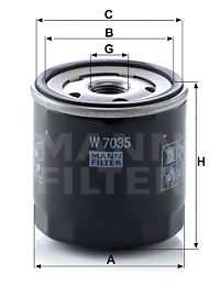 Фильтр масляный MANN-FILTER W7035
