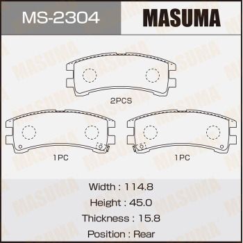 Колодки тормозные дисковые Masuma MS2304