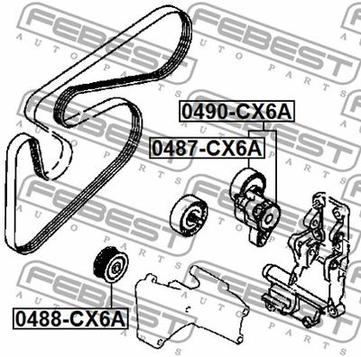 Натяжитель ремня FEBEST 0490CX6A