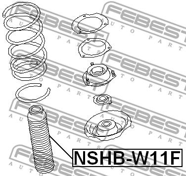 Пыльник амортизатора переднего FEBEST NSHBW11F