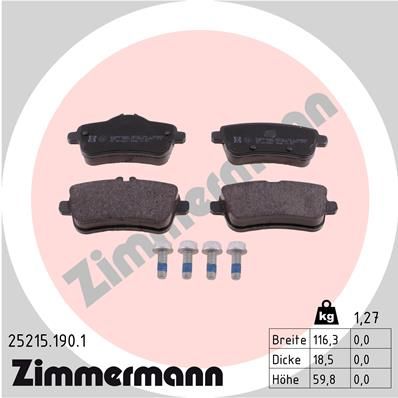 Колодки тормозные дисковые ZIMMERMANN 252151901
