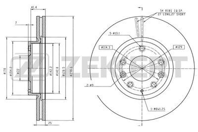 Диск тормозной передний Zekkert BS5162