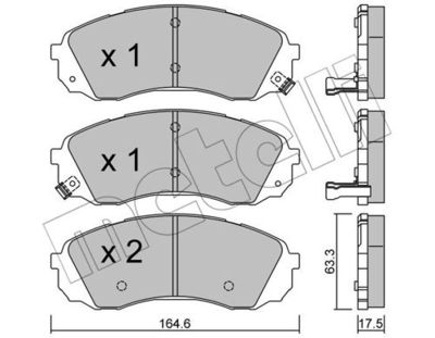 Комплект колодок для дискового тормоза METELLI 2207850