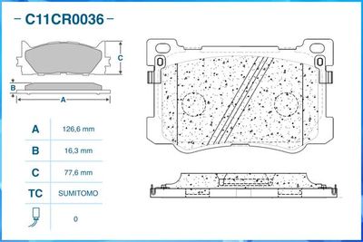 Колодки тормозные передние CWORKS C11CR0036